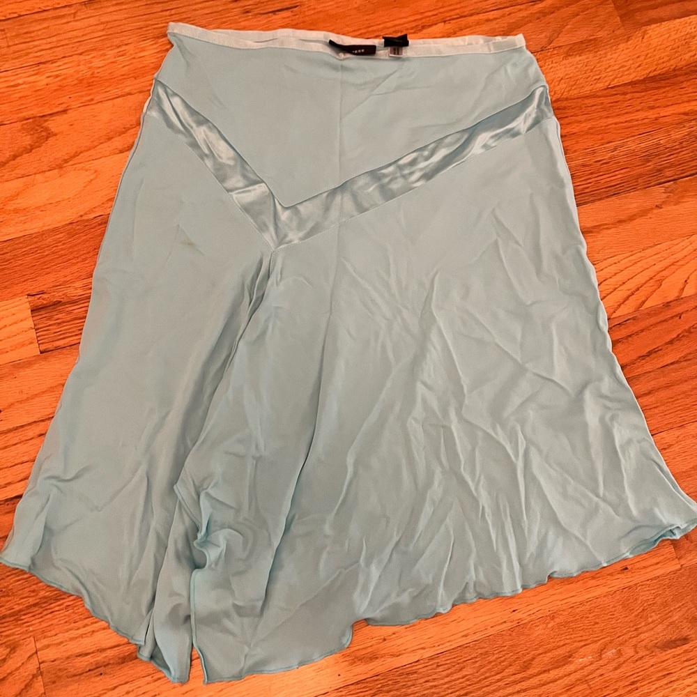 Vintage Express Blue Asymmetrical Midi Skirt
